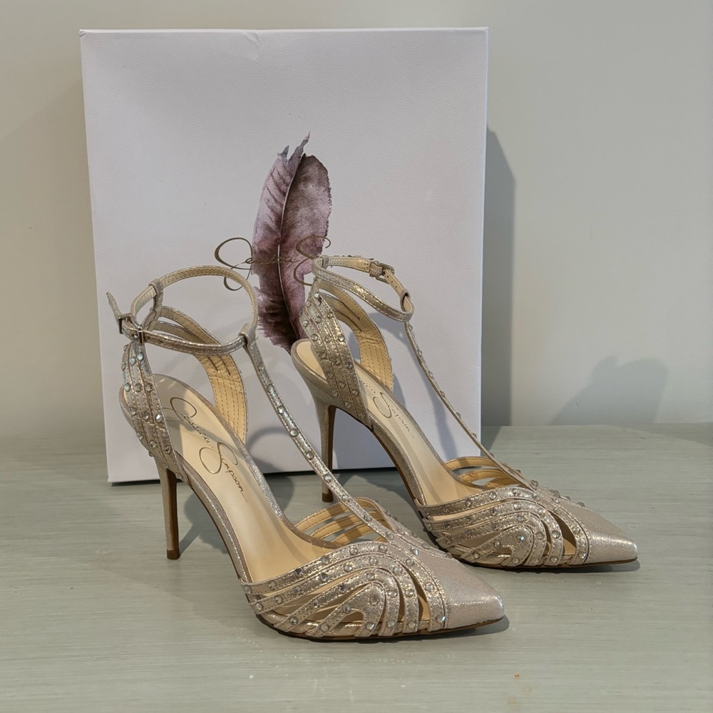 Jessica Simpson JS-WISATA2 shoes champagne shimmer size 8.5